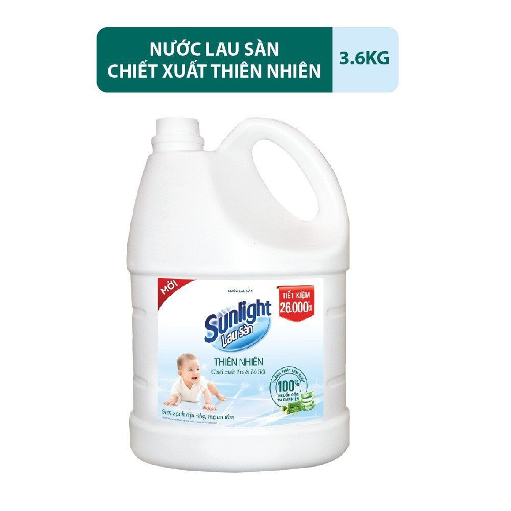 Nước lau sàn sunlight thiên nhiên - can 3.6l