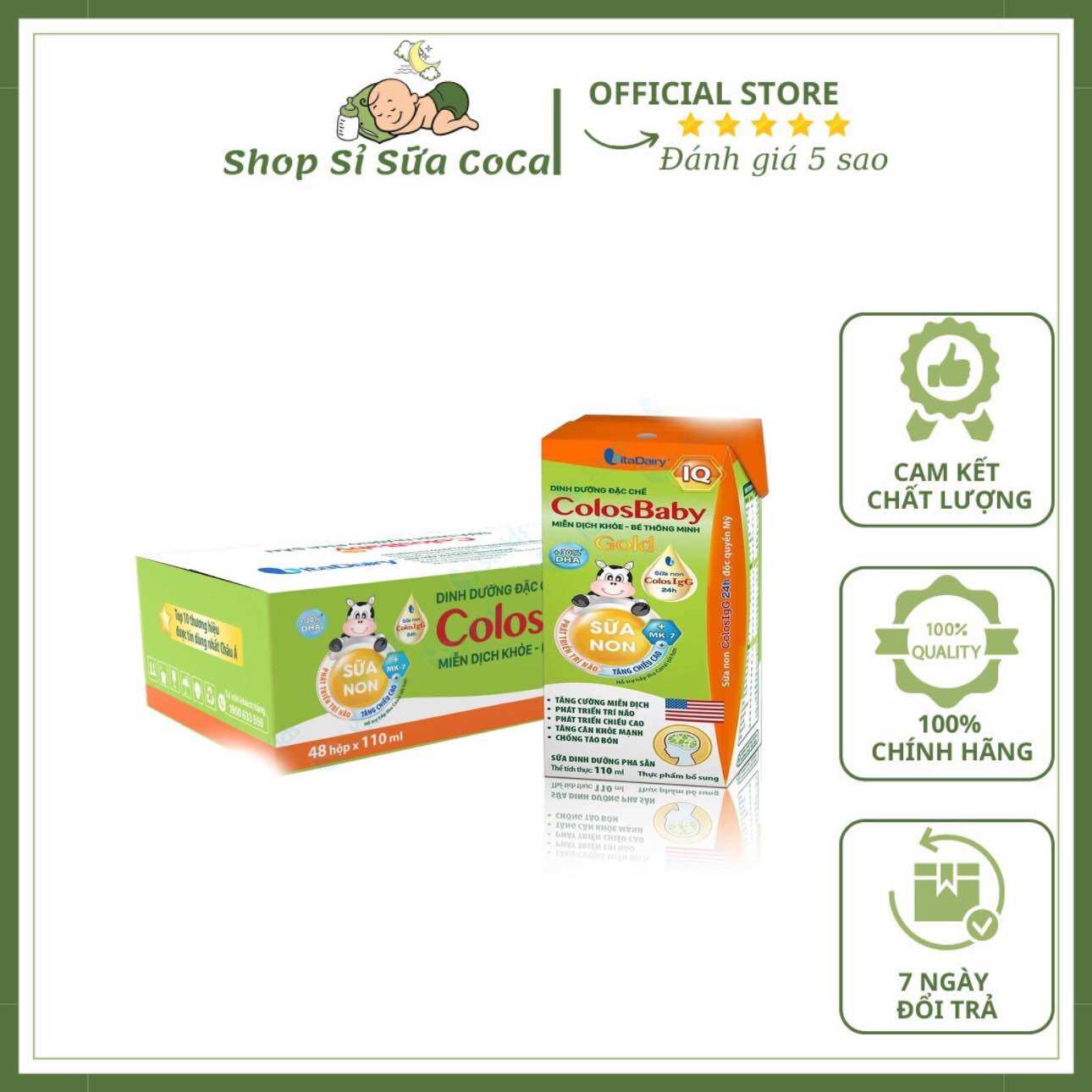 Sữa bột pha sẵn colosbaby iq gold 110ml/180ml