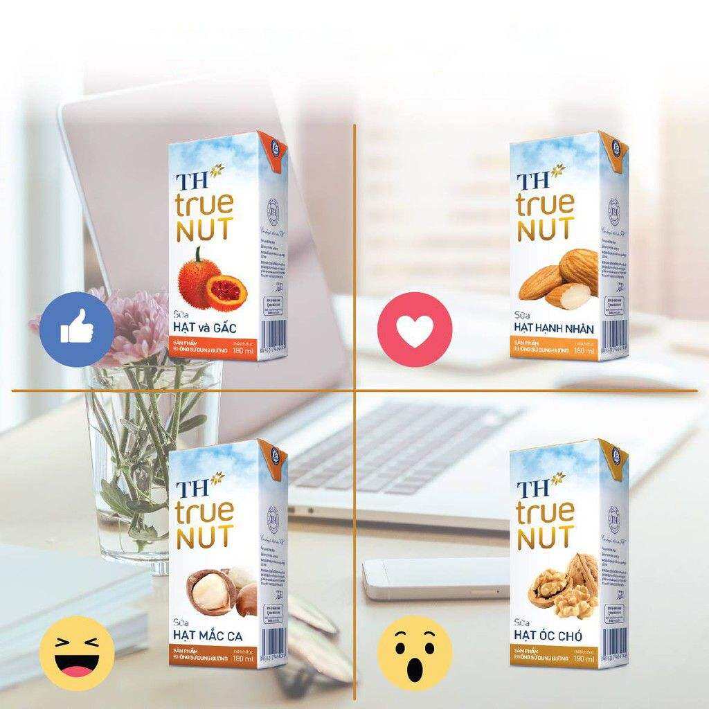 Lốc sữa hạt TH true Nut 180ml × 4 hộp