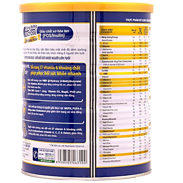 mẫu mới - Sữa bột Nutricare Gold lon 900g - date mới