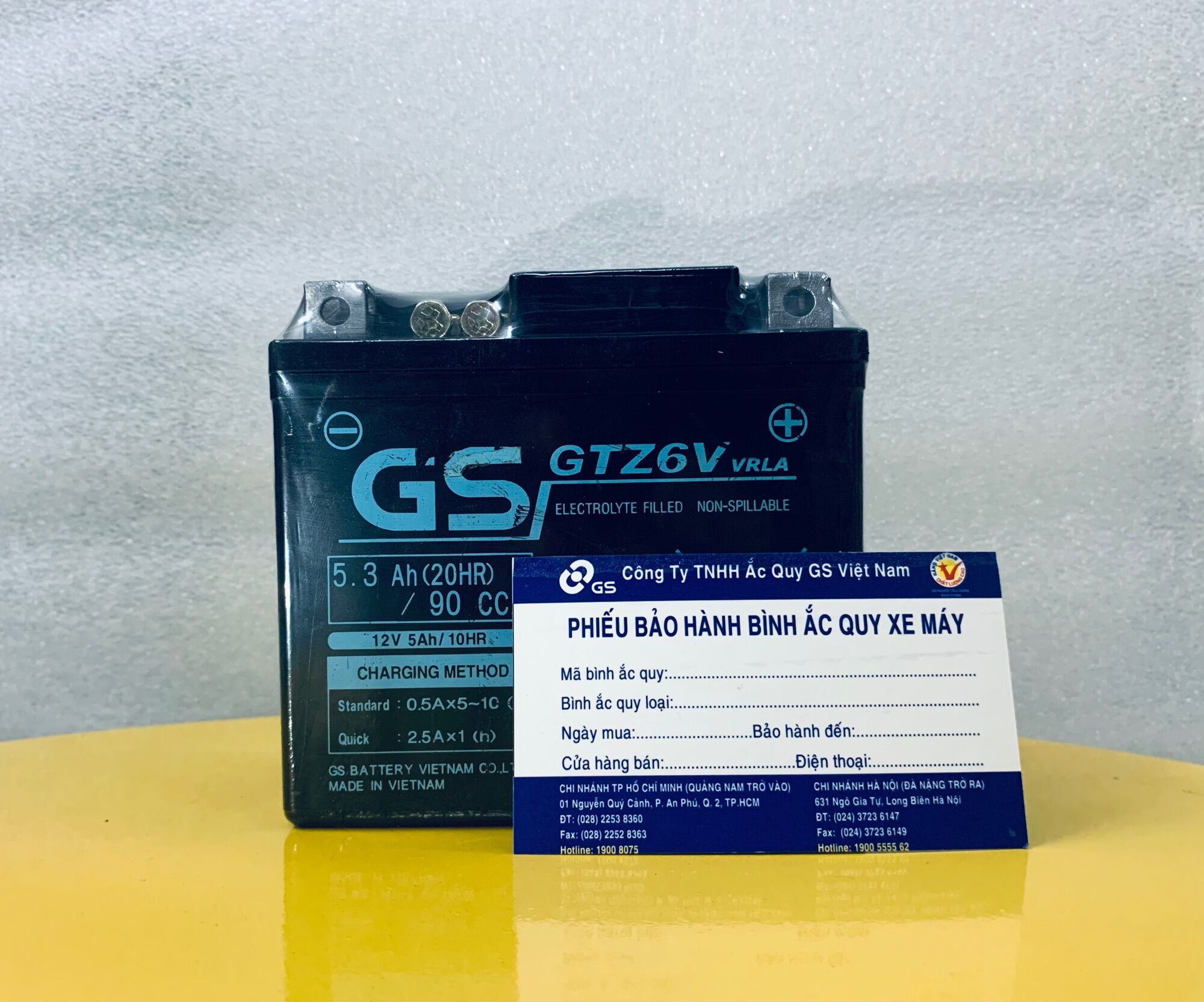 Ắc quy khô gs gtz6v 12v-5ah dành cho xe airblade, lead 125, shmode, vision