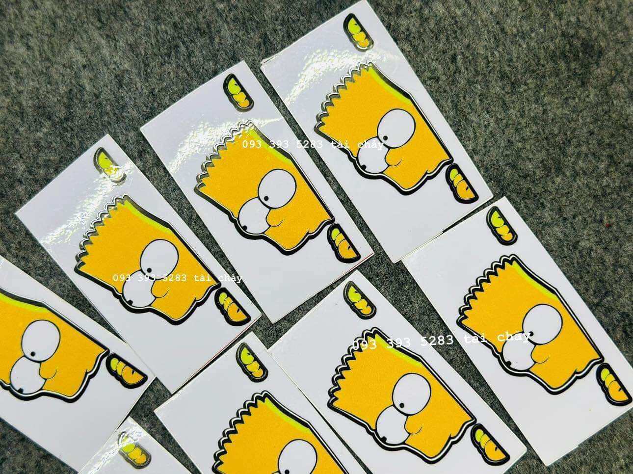[ 1 MIẾNG ] TEM SIMSON VÀNG SIÊU TRONG SUỐT DÁN TRANG TRÍ XE
