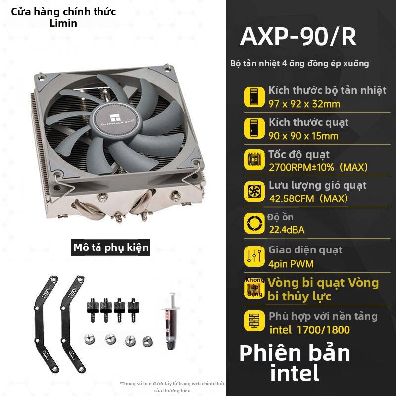 Thiết Bị Làm Mát CPU LiMin AXP90R X47 X53 X36 CPU Fan Ép Dưới Dạng Hộp ITX AM4 1700 Vỏ Máy Tính Xách