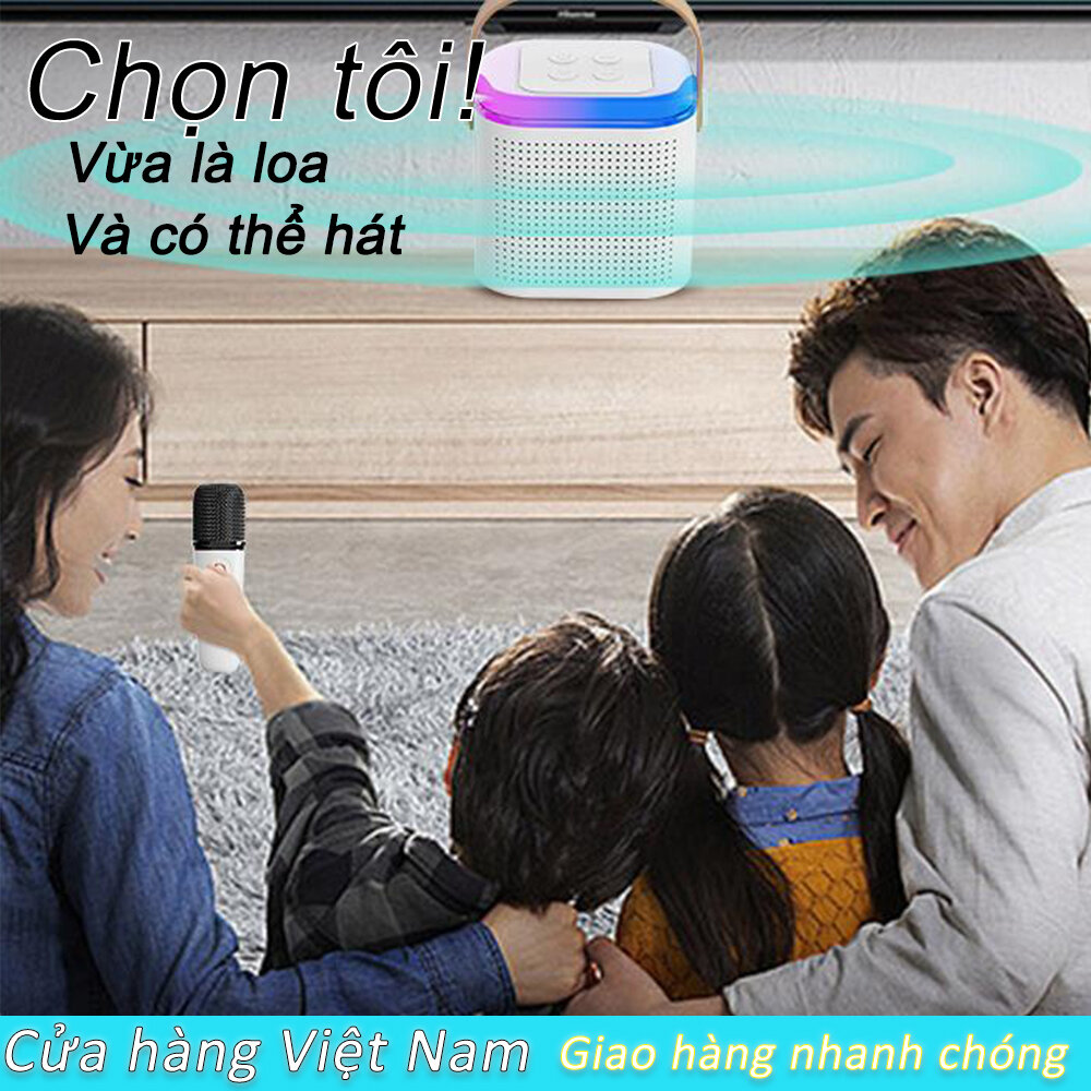 Mini karaoke Bluetooth speaker with wireless mic, wireless mic, wireless icro, support sound effects, loud speaker power, ultra bass, 5W power, bluetooth karaoke speaker, Bluetooth Mini speaker, mini karaoke speaker