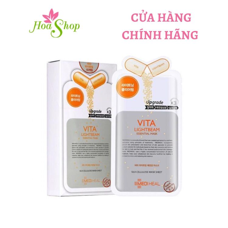 Hộp 10 Miếng Mặt Nạ Dưỡng Trắng Da Mediheal Vitamin Lightbeam
