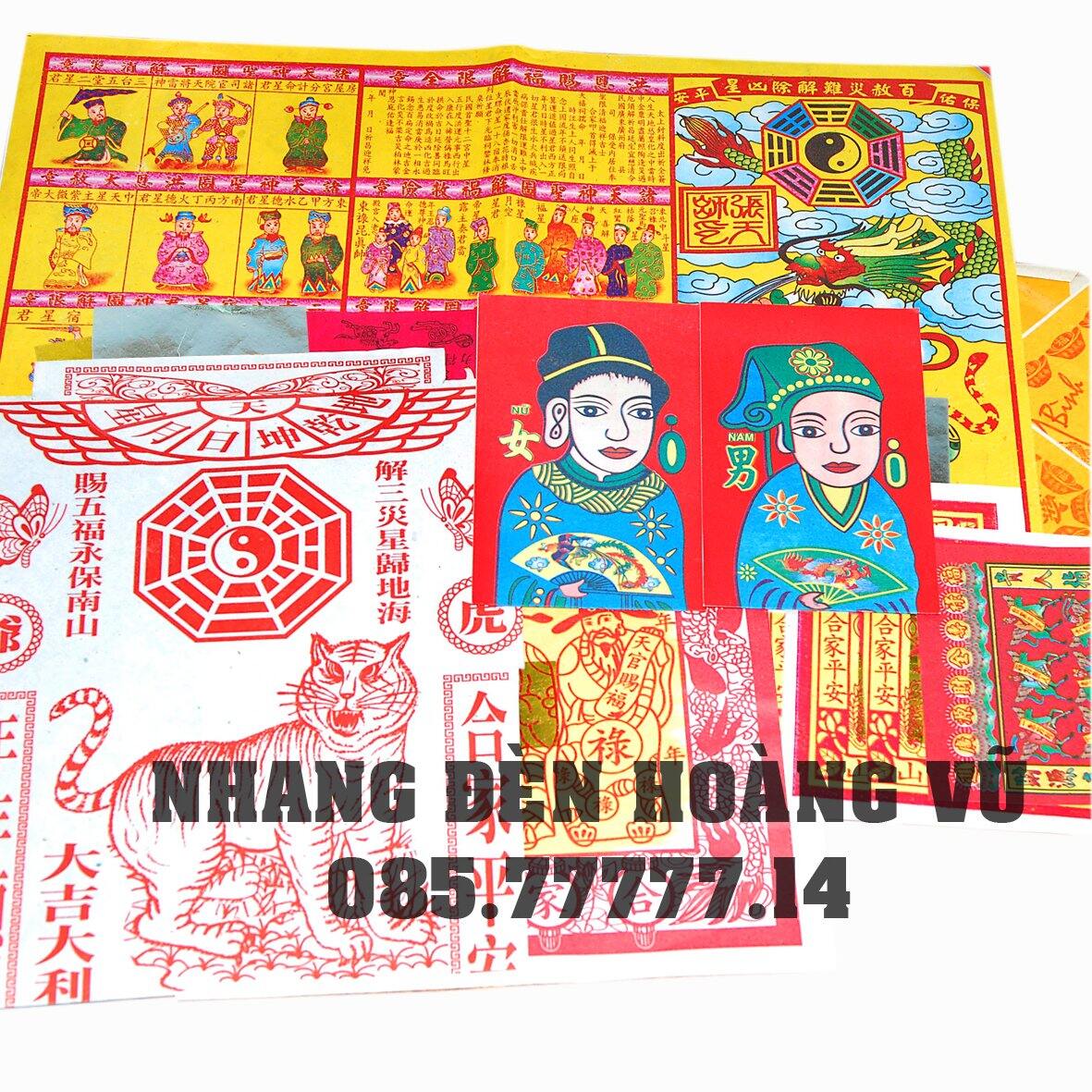 Giấy cúng - Giấy cúng Tam tai Nam, Tam tai Nữ có thuyền
