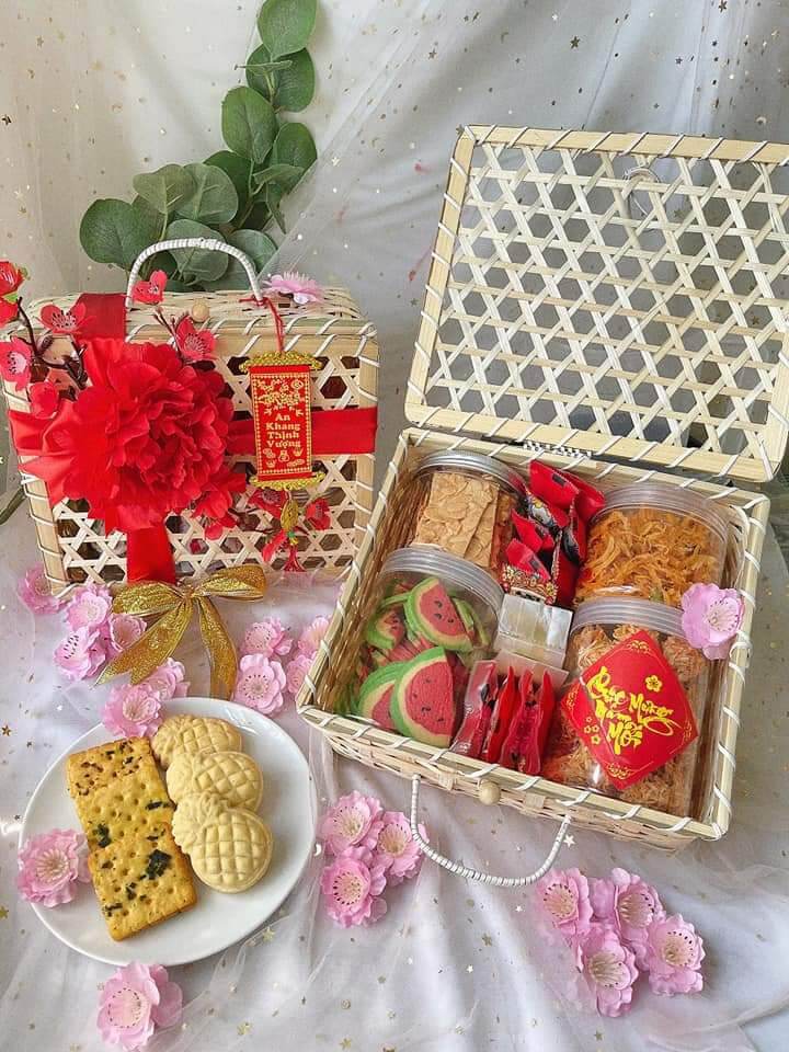 Làn tre vali tre giỏ tre hộp tre đựng quà tết lh 0978945425