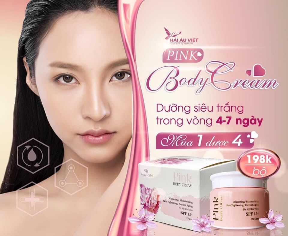 Kem Trắng Da Body Pink-Trắng cho da đen lì