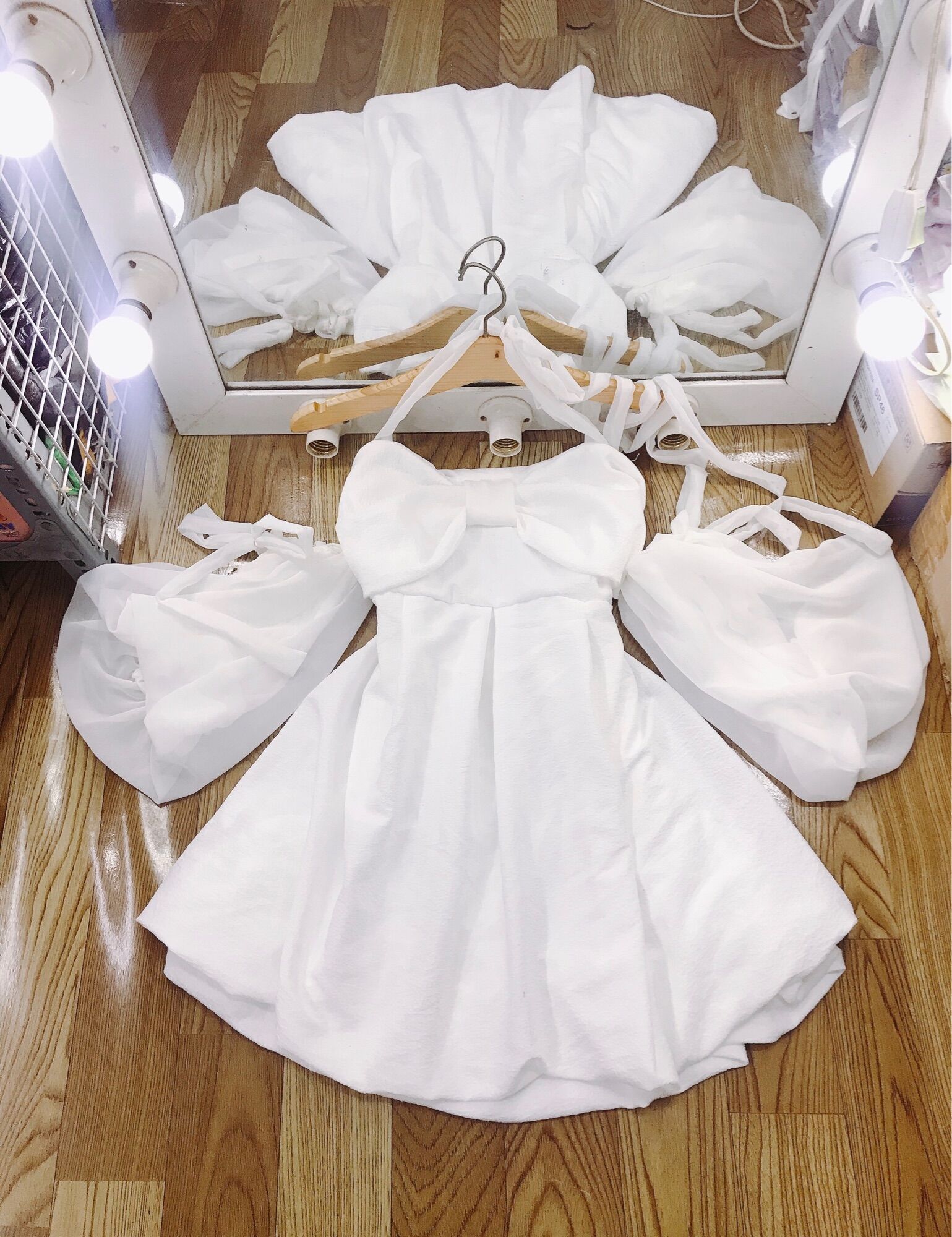 [Bigsize 60-85kg] Đầm bí xốp phối chiffon