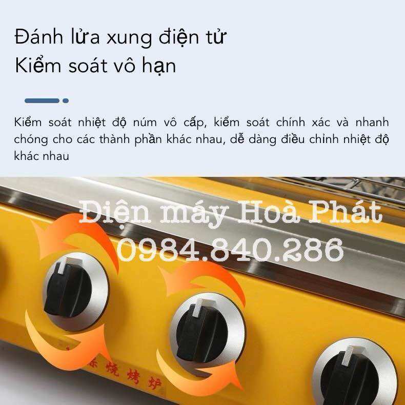 Bếp nướng gas 8 họng đốt dài
