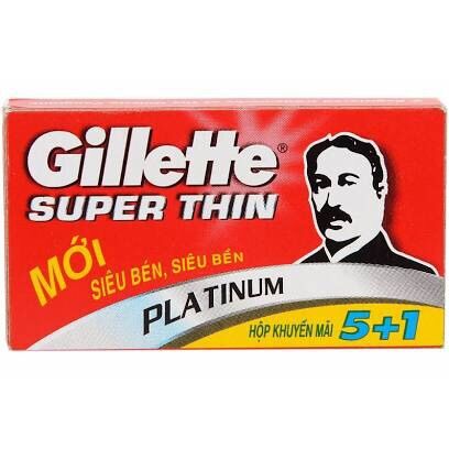 Lưỡi Lam Gillette Super Thin Platinum - Hộp 100 Lưỡi ( 20 hộp nhỏ, mỗi hộp 5 lưỡi)