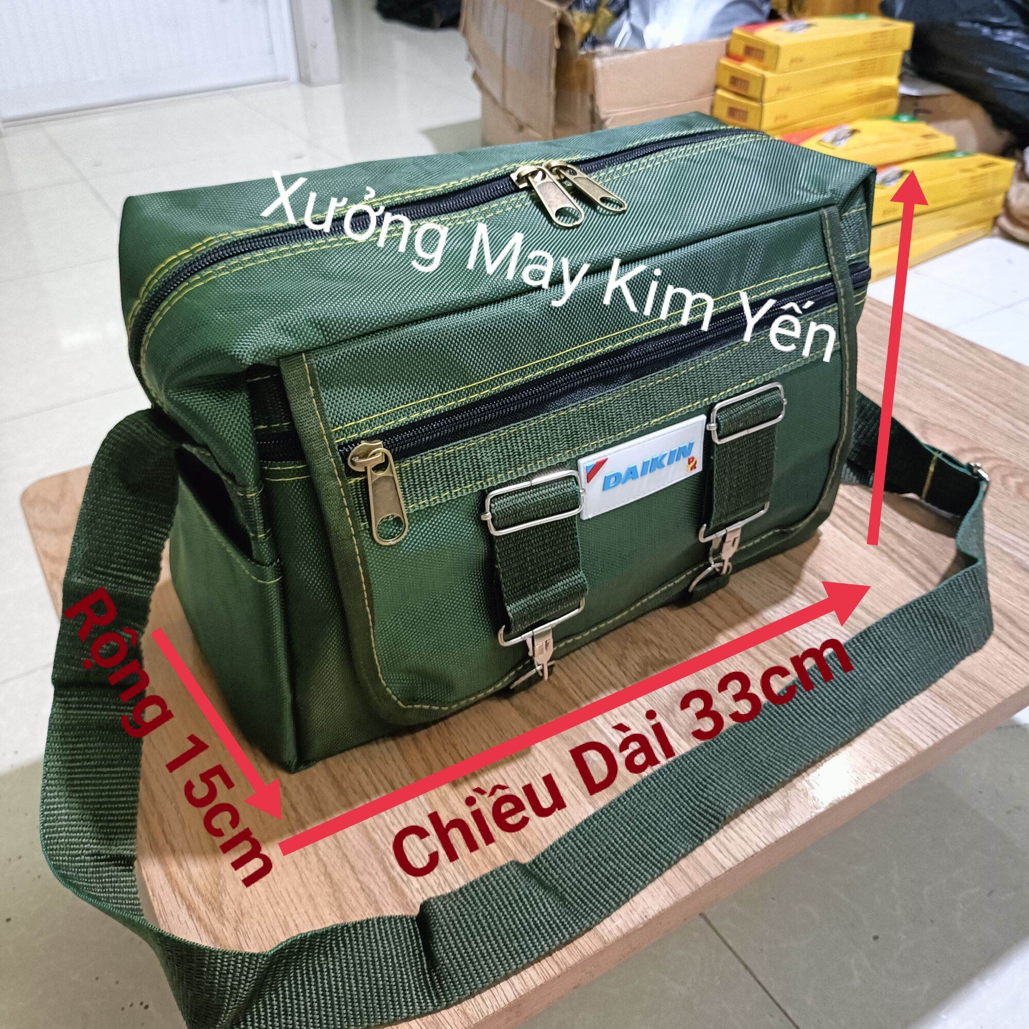 [Giá Sập Sàn] Túi Đựng Đồ Nghề Đeo Chéo Có 2 Móc Khoá Vải Bố Cao Cấp Tem Trên Túi Giao Ngẫu Nhiên