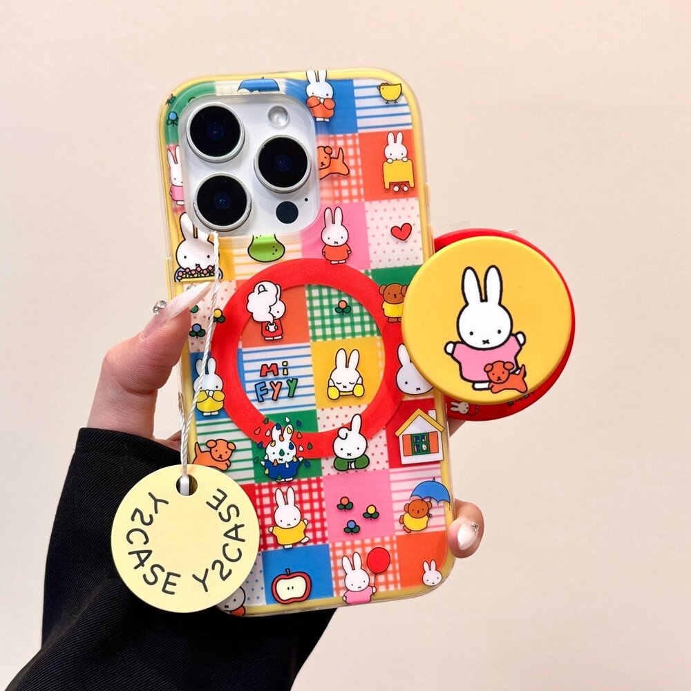 Magnetic Miffy Rabbit Phone Case Apple 16promax Iphone 15promax New Model Female 14 Two-in-One 13 An
