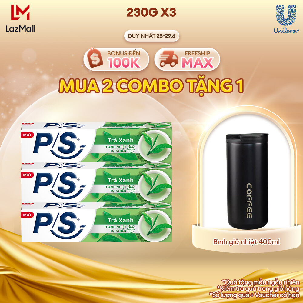 Bộ 3 Kem Đánh Răng P/S Trà Xanh Thanh Nhiệt Tự Nhiên 230g