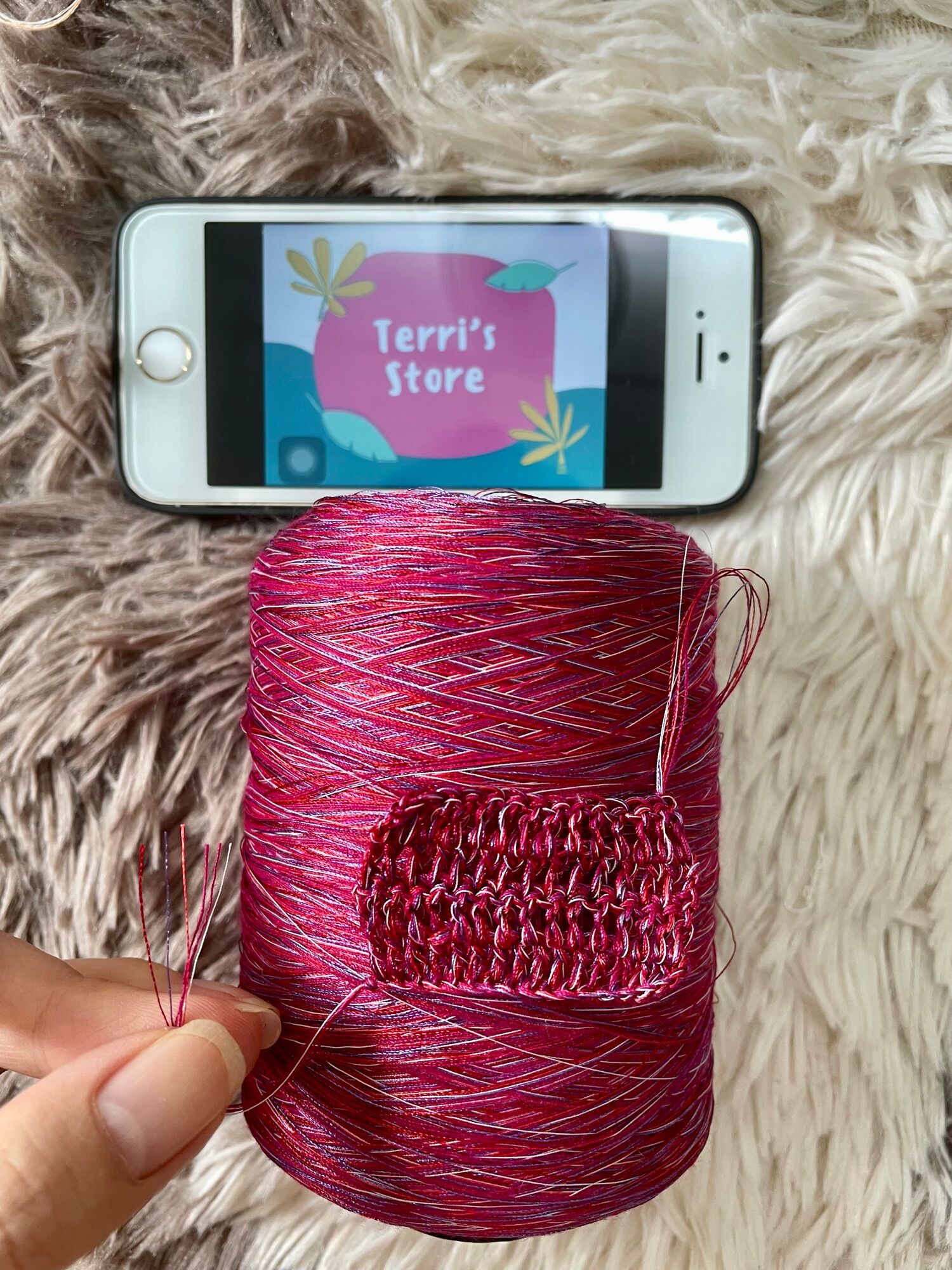 [Yarn] Sợi Rayon - Sợi chập kích thước 0.6mm ~ 0.8mm (Sợi bóng, rũ, nhẹ)