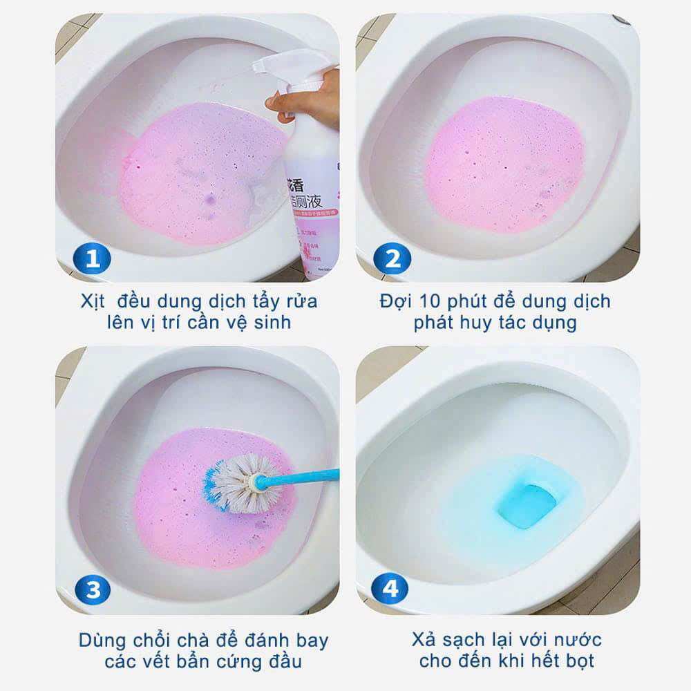 Chai Vệ Sinh Toilet Hoa Anh Đào (vòi xịt) chuyên dùng cho nhà vệ sinh, nhà tắm, nhà bếp, xoong nồi, chậu rửa...