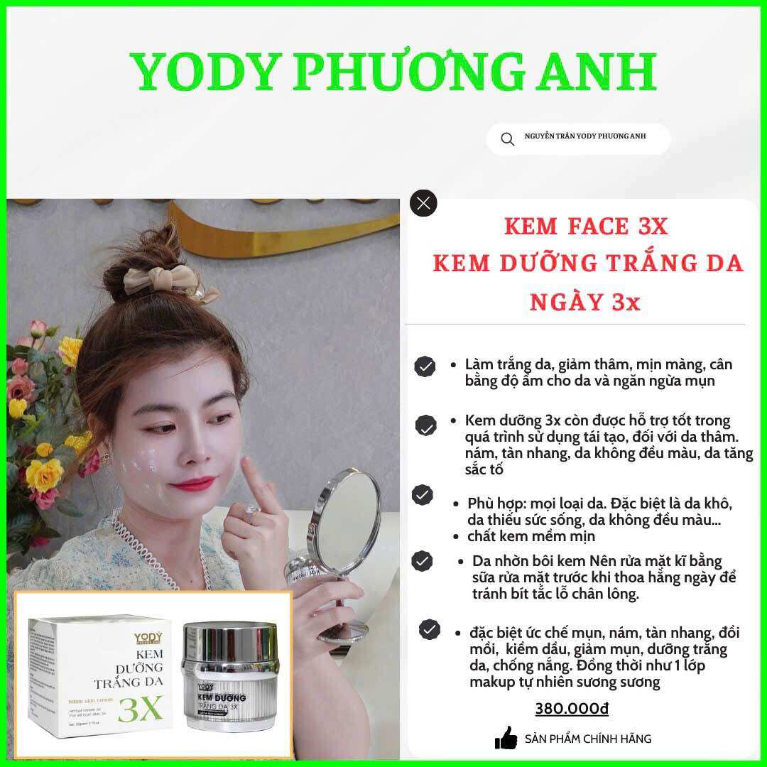KEM DƯỠNG TRẮNG DA 3X (NEW) MỚI ( YODY PHƯƠNG ANH )