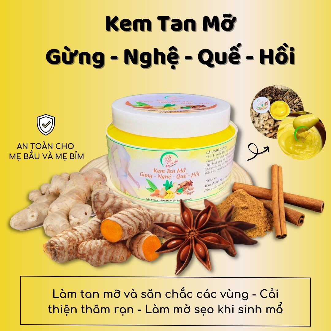 KEM TAN MỠ GỪNG NGHỆ QUẾ HỒI