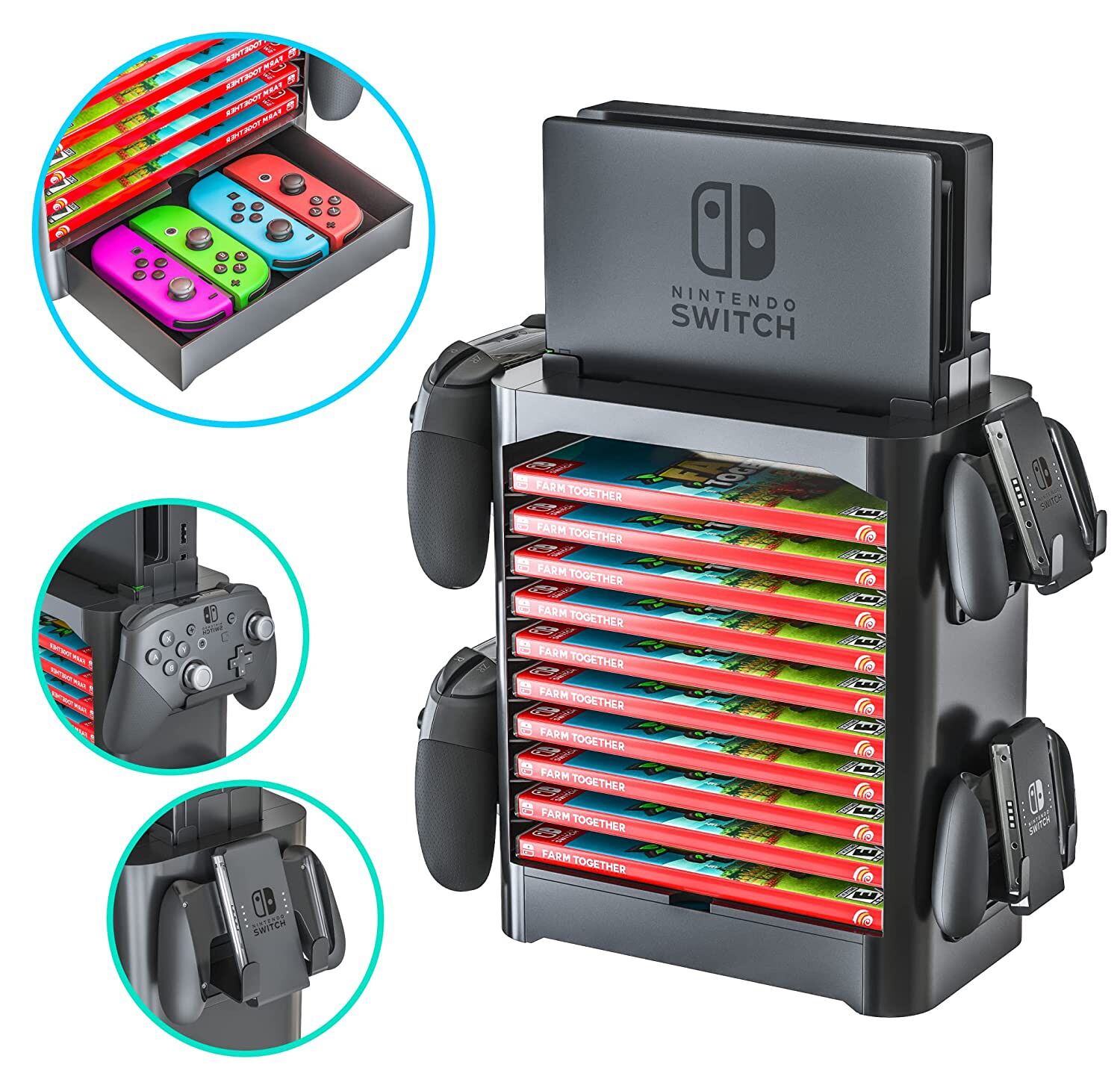 Giá để máy và GameCard Nintendo Switch Oled v1 v2 đế dựng đa năng nintendo switch Giá Đỡ Máy Game Nintendo Switch Controller Pro và Phụ kiện tay cầm Stand