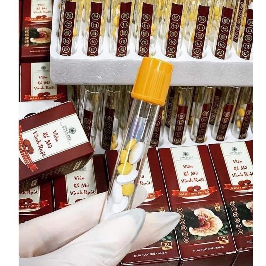 Viên xổ mỡ vành ruột nấm linh chi đỏ từ thiên nhiên