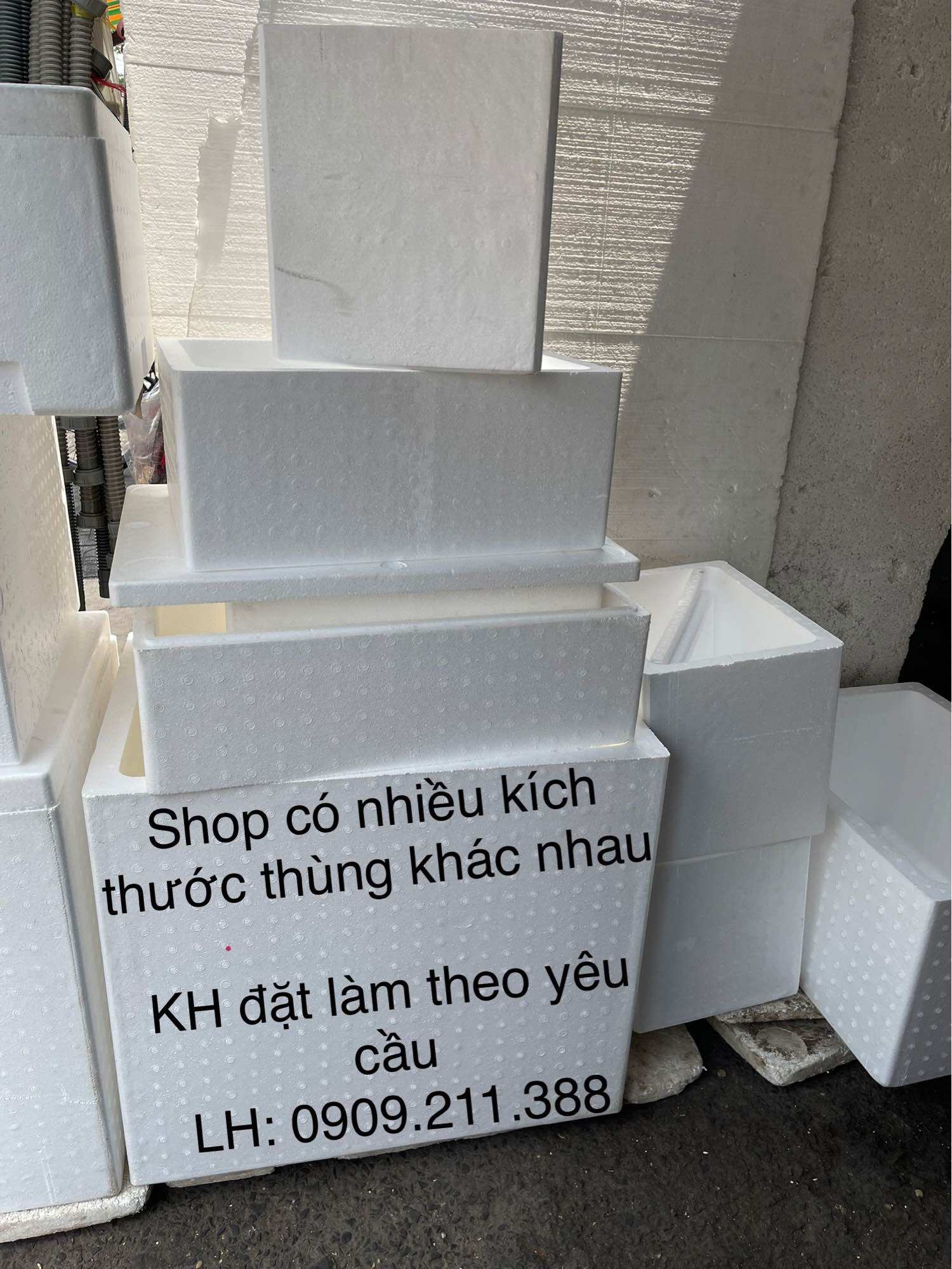 Thùng xốp vân gỗ nuôi cá size 50x37x24
