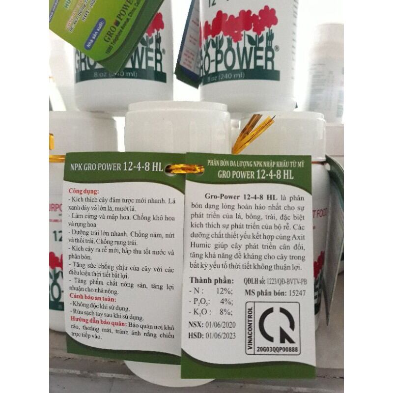 Phân bón lá nhập của Mỹ 12/4/8 loại 250 ml