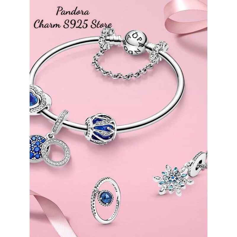 HẠT CHARM PAN ALE TIM XANH VIỀN ĐÁ BẠC S925