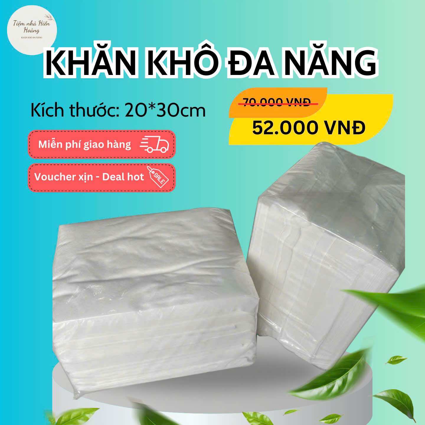 1KG KHĂN VẢI KHÔ ĐA NĂNG(20-30cm) Trơn Nhăn (thay thế khăn giấy nhúng nước ấm lau vệ sinh)
