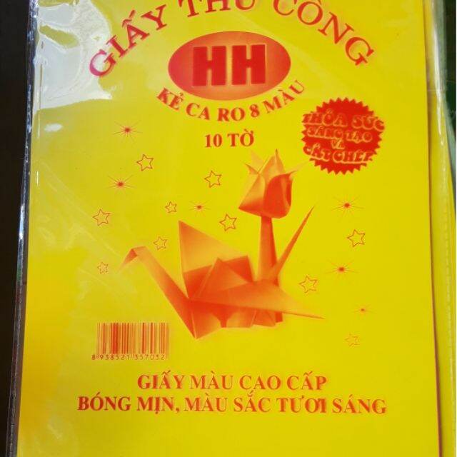 Giấy thủ công 8 màu 10 tờ Hồng Hà