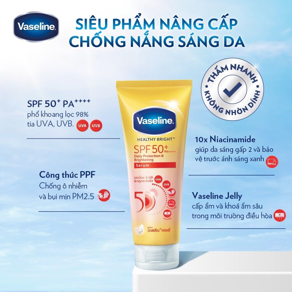 SERUM DƯỠNG THỂ VASELINE HEALTHY WHITE 50X 320ml