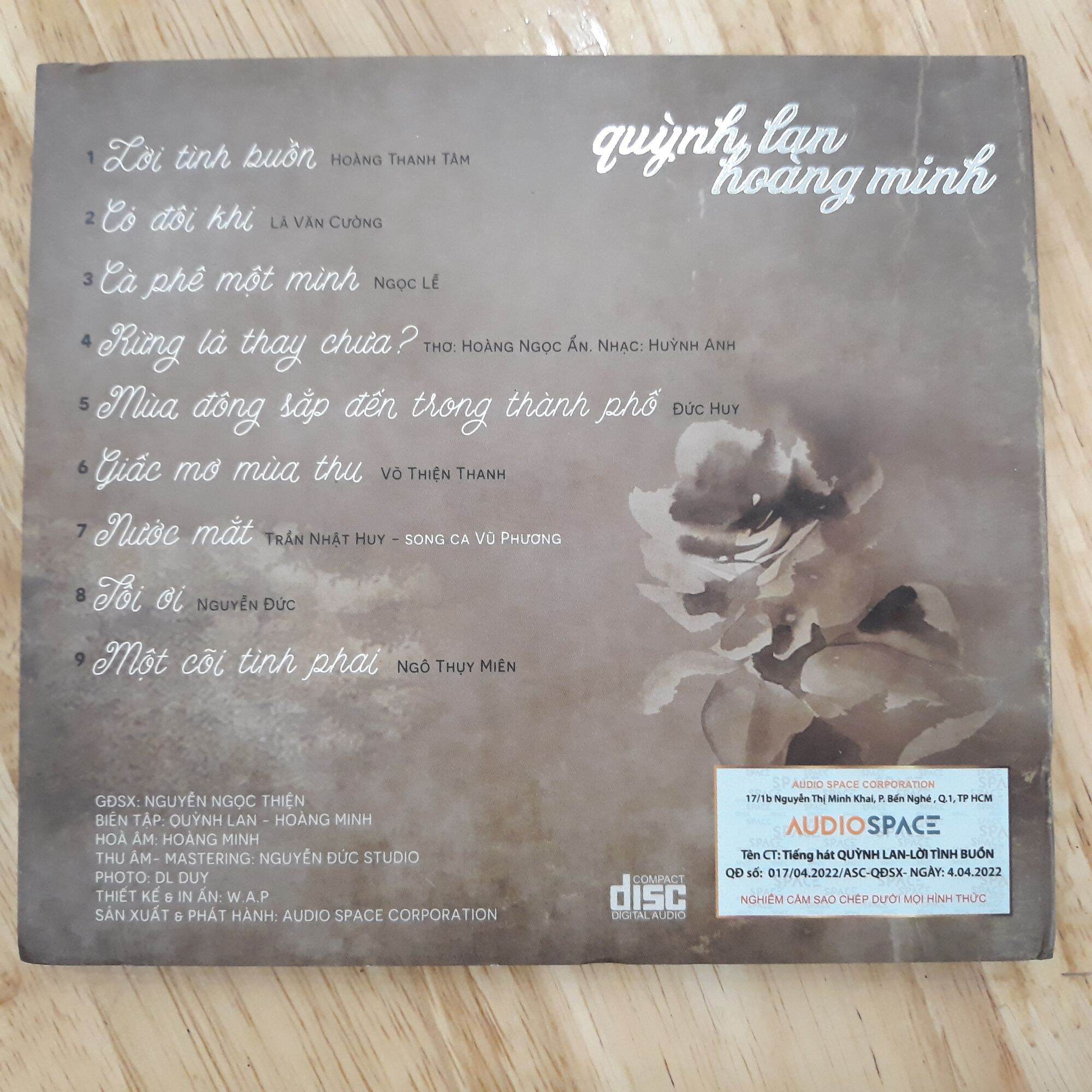 cd Quỳnh Lan -  Hoàng Minh , Lời tình buồn