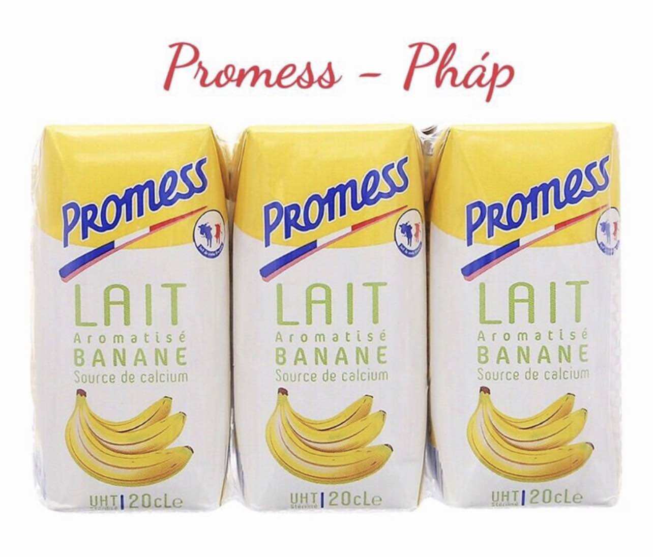 Thùng 24 hộp 200ml Sữa Tươi Hương Chuối Promess - Pháp
