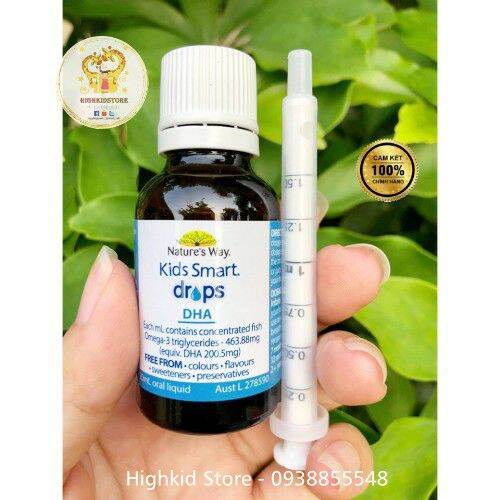 DHA dạng giọt Nature’s Way Kid Smart DHA Drops 20ml Úc Drop