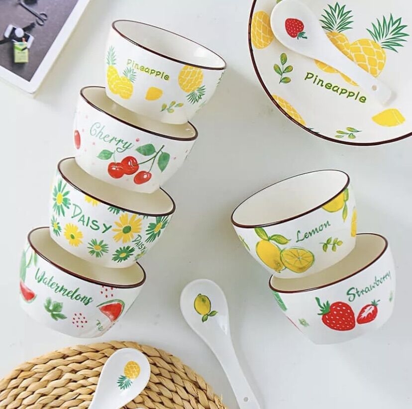 Set Bát sứ hoạ tiết dùng để ăn dặm, decor