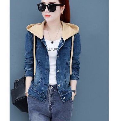 [Quà Tặng + Miễn Ship] Áo khoác jean có nón tay phối bo eo