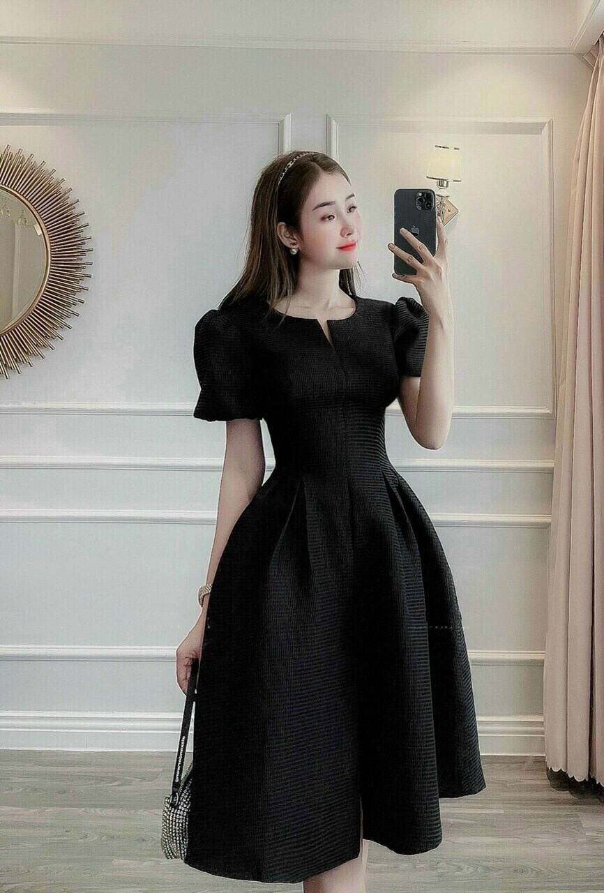 Đầm xòe tay phồng Miena Dress