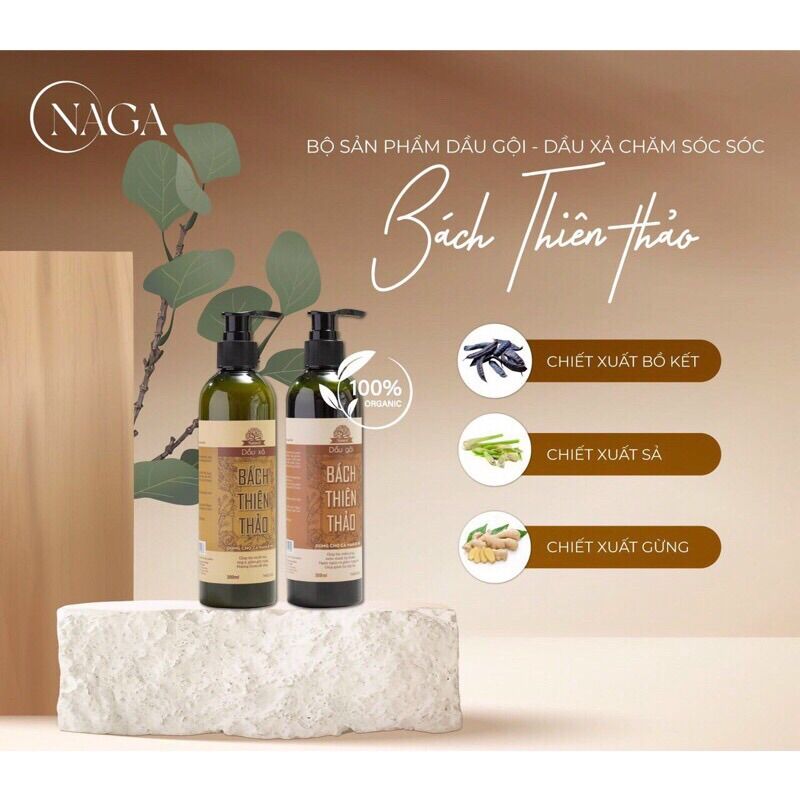 Cặp dầu gội xả thảo dược Bách Thiên Thảo 300 ml