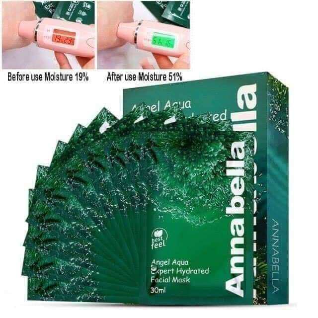 [TẶNG QUÀ + GIẢM VOUCHER 8% Chính Hãng-Date 2027 ]Combo 10 Mặt nạ tảo biển Annabella Facial Mask cấp nước dưỡng trắng da