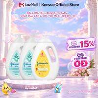 Combo 3 Sữa tắm Johnsons Baby Chứa Sữa Gạo & Yến Mạch - Dung tích 1000ml/chai
