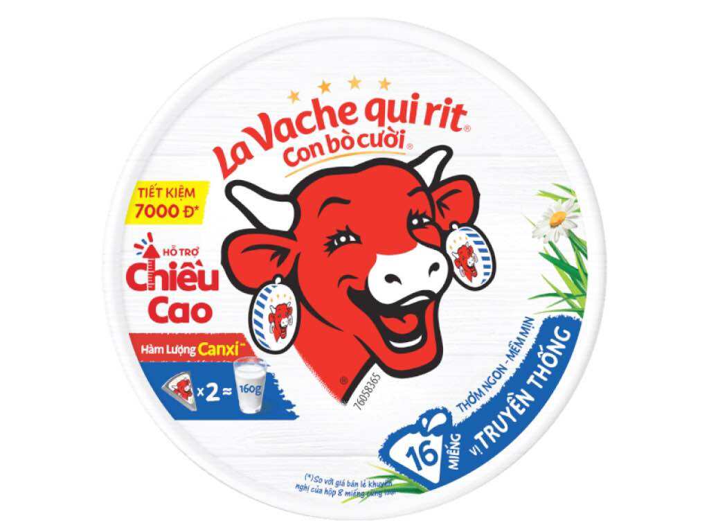 Phô mai vị truyền thống Con Bò Cười 224g (16 miếng)