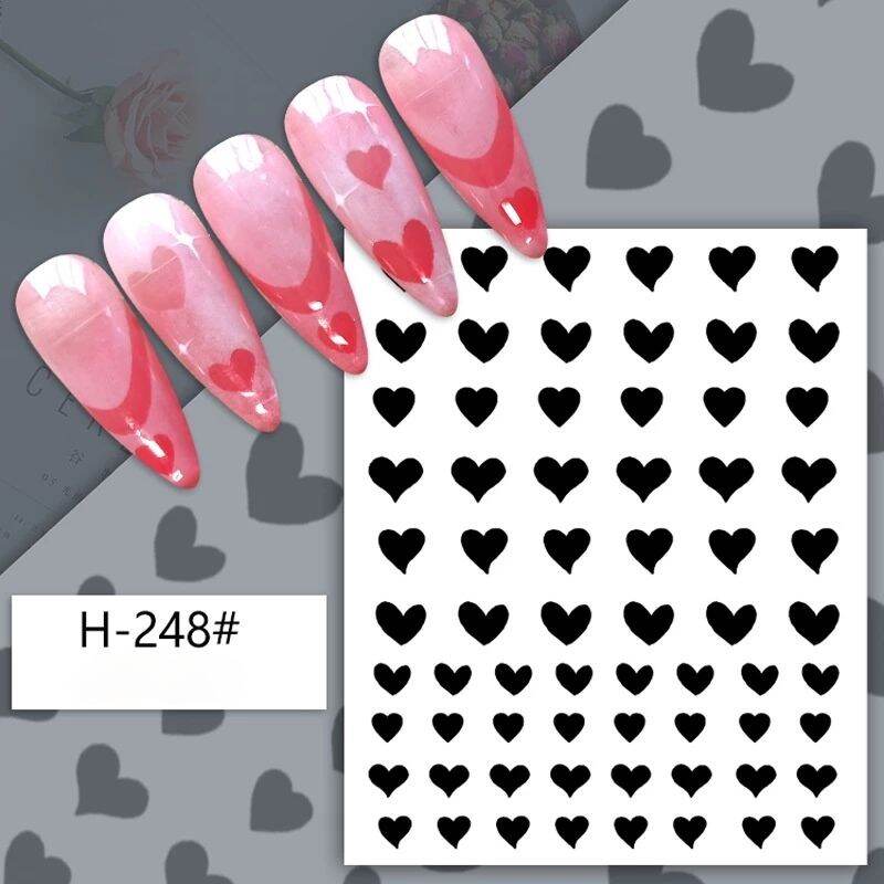 Sticker dán french đầu móng và dặm móng ombre hình ngôi sao trái tim bướm sticker độc đáo dán móng tay nail