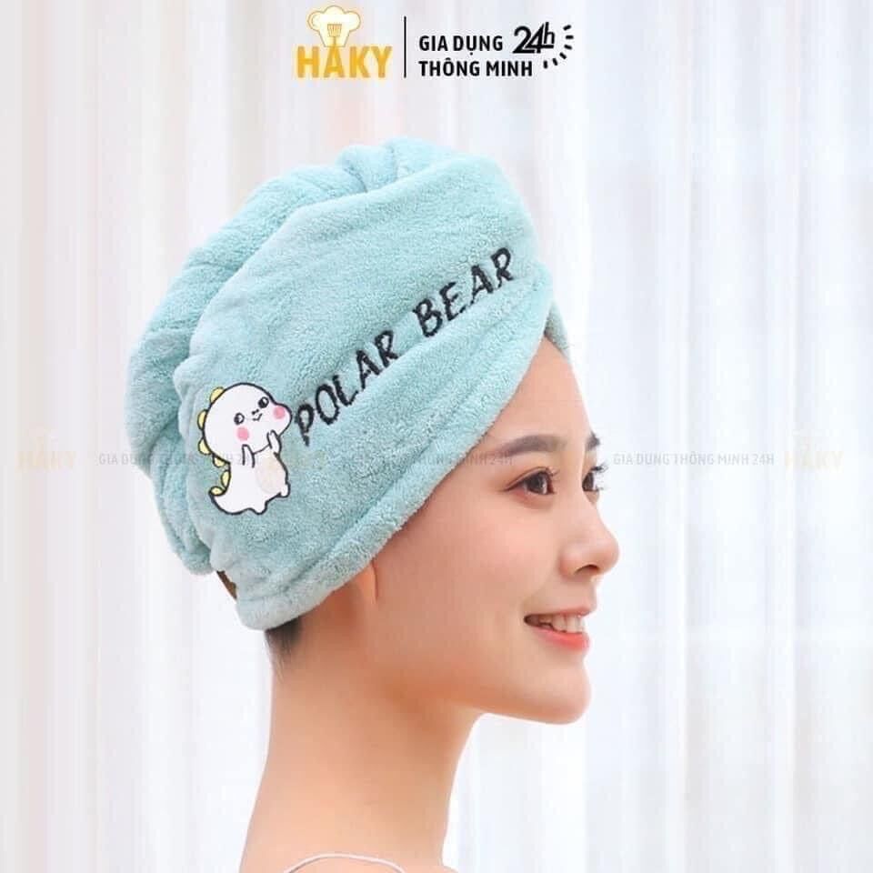 Khăn quấn tóc nhanh khô loại dày siêu thấm hút, khăn ủ tóc khô siêu tốc