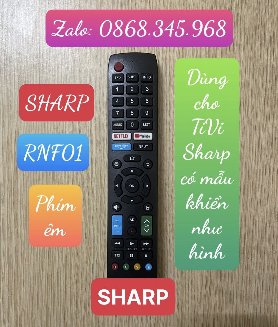Remote điều khiển Tivi Sharp RNF01 sịn hãng
