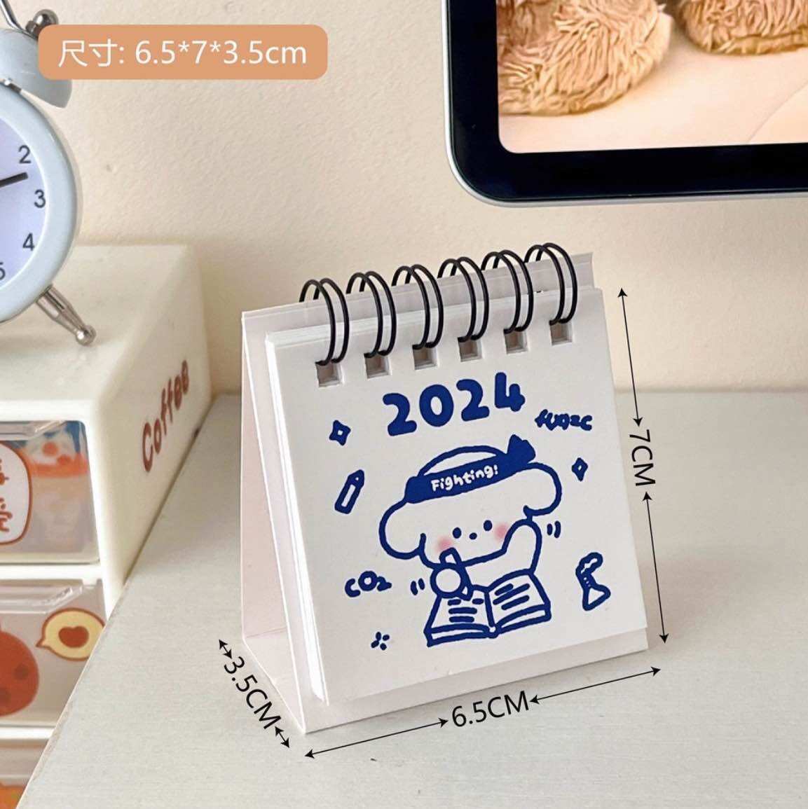 Lịch để bàn 2024 mini họa tiết dễ thương