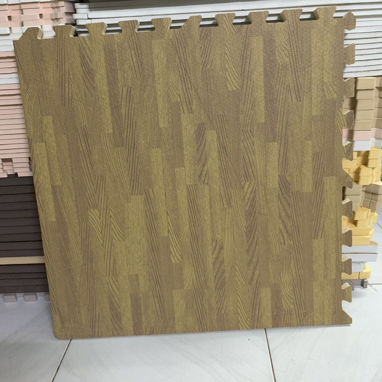 Combo 10 tấm thảm vân gỗ 60cmx60xmx1cm