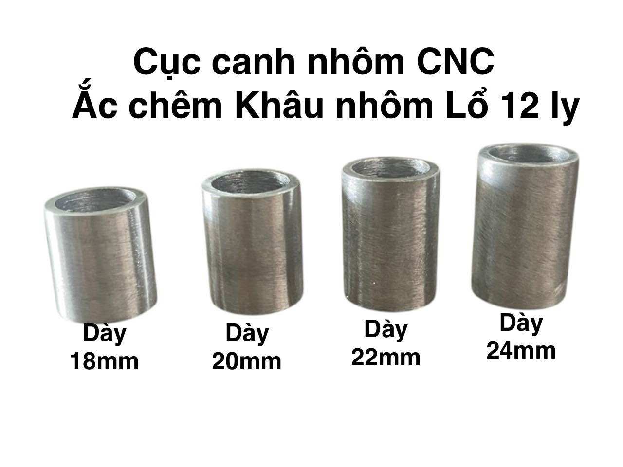 Cục canh nhôm lỗ 12ly ắc phuộc chêm CNC nhôm zin độ dày 18_20_22_24 ĐA NĂNG NGUYÊN KHỐI