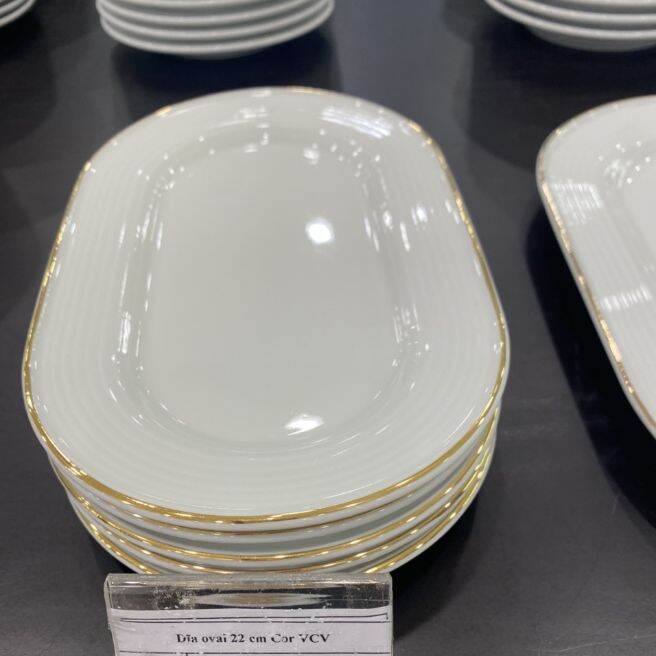 Dĩa oval 22cm - gốm sứ minh long