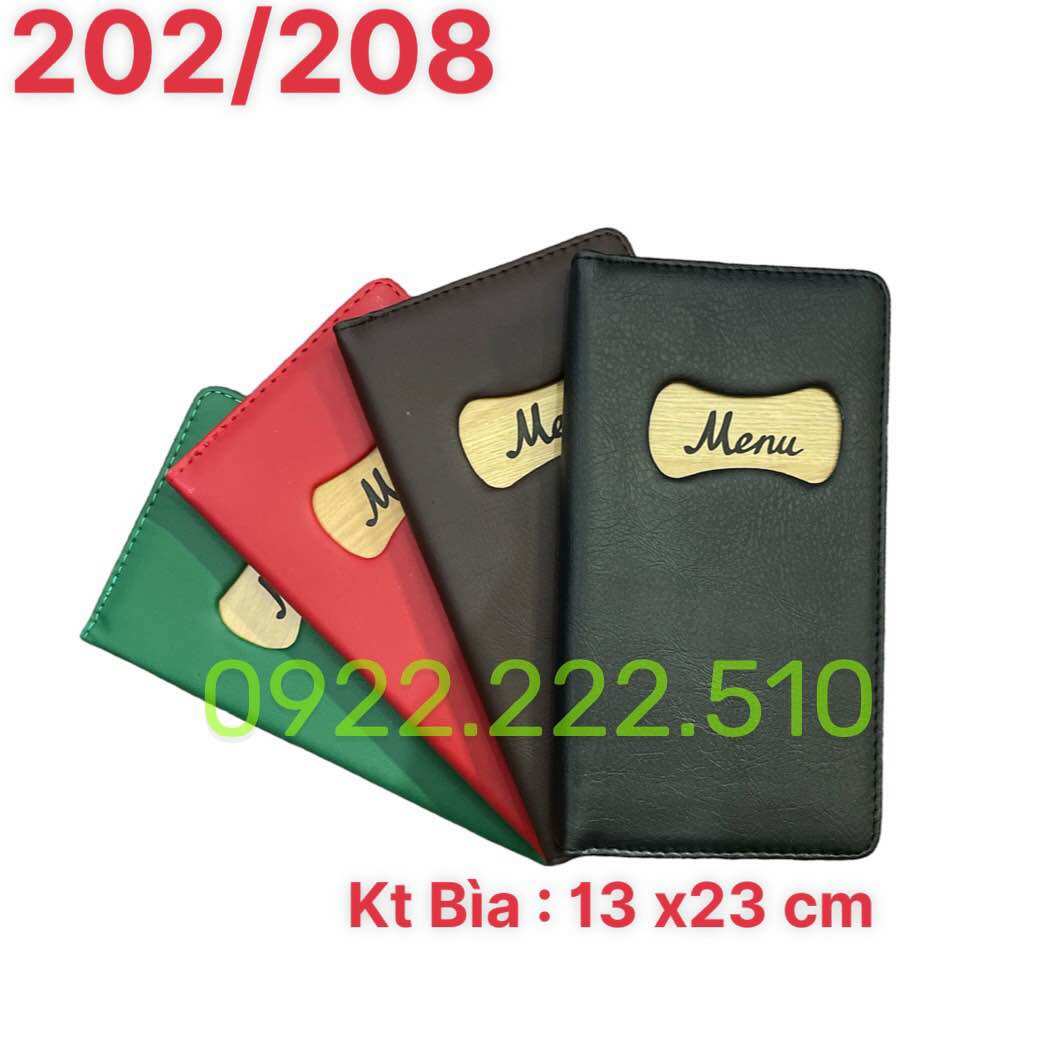 BÌA MENU - CUỐN MENU 13*23cm