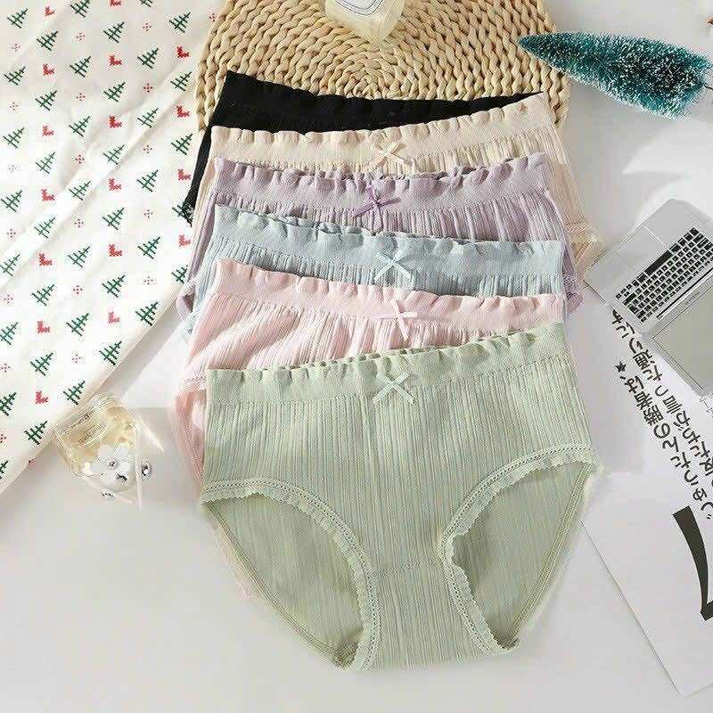 10 quần lót nữ, quần lót cotton nhún chun mã 075 siêu mát size 40-60kg