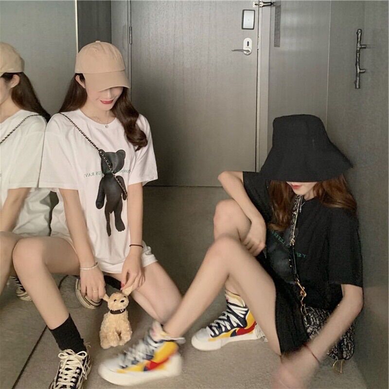 Áo thun nam nữ form rộng Gấu , áo phông unisex tay lỡ oversize phong cách Ulzang